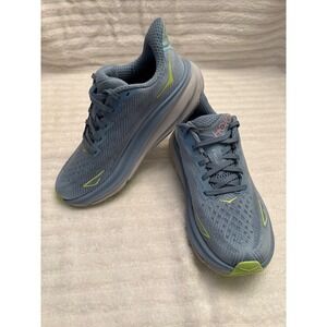 Hoka Clifton 9 Blue Lime Green Pink Running Shoes Sneakers Womens 6.5 1132211